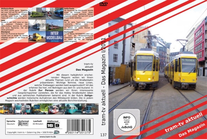 DVD: tram-tv aktuell. Das Magazin über die Straßenbahn 1-2011