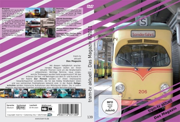 DVD: tram-tv aktuell. Das Magazin über die Straßenbahn 2-2011