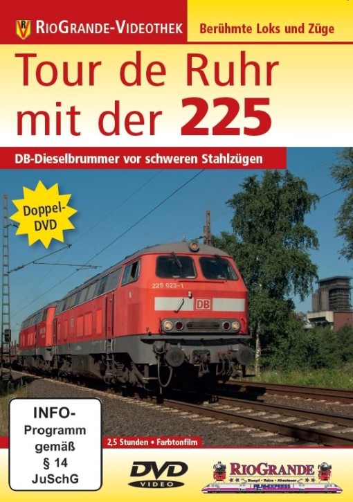 Tour de Ruhr mit der 225 - DB-Dieselbrummer vor schweren Stahlzügen (Doppel-DVD)